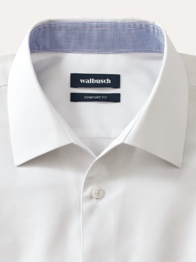 Extraglatt-Hemd Walbusch-Kragen Uni Weiß