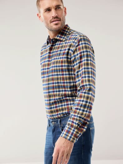 Soft-Flanell-Hemd Zip & Go Karo Bordeaux