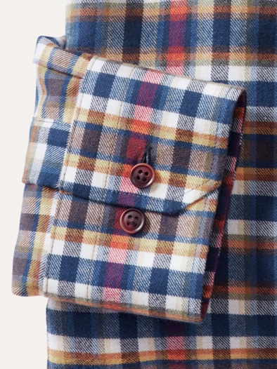 Soft-Flanell-Hemd Zip & Go Karo Bordeaux
