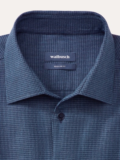 Premium-Flanell Hemd Uni Marine