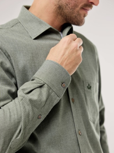 Premium-Flanell Hemd Uni Schilf