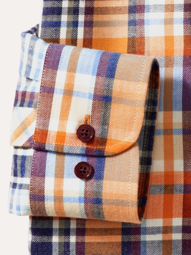 Premium-Flanell Hemd Karo Safran