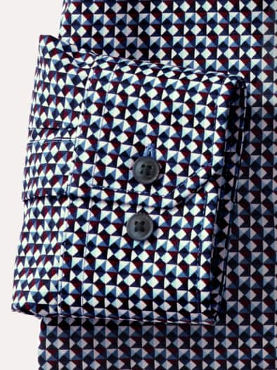 Extraglatt-Hemd Herbstlaub Druck Marine