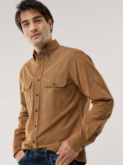 Soft-Cord Overshirt Curry