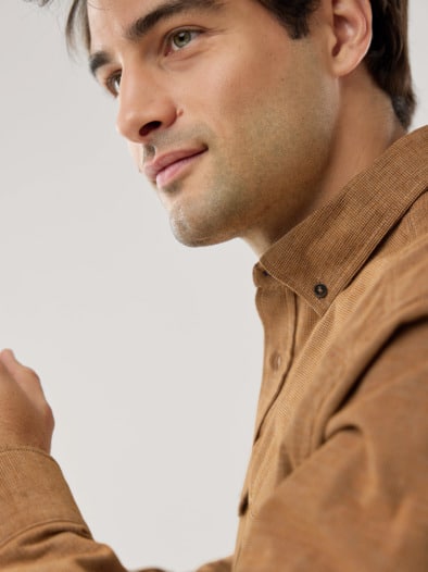 Soft-Cord Overshirt Curry