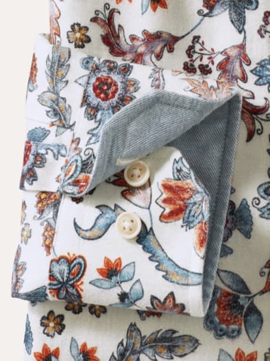 Softflanell-Hemd Druck Wollweiß