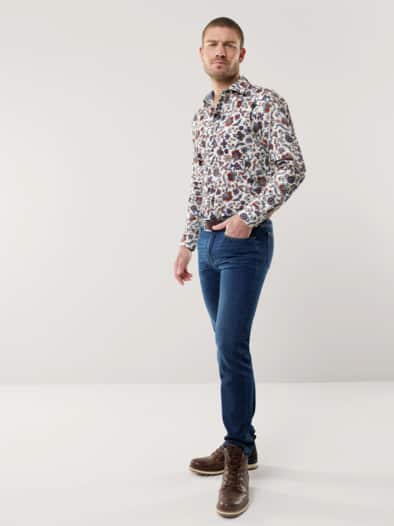 Softflanell-Hemd Druck Wollweiß