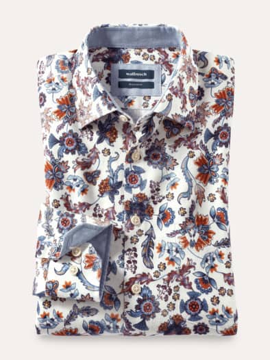 Softflanell-Hemd Druck Wollweiß