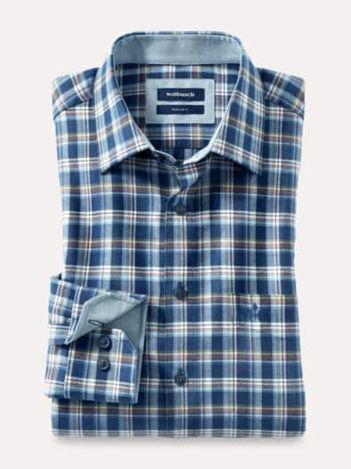 Softflanell-Hemd Fensterkaro Marine