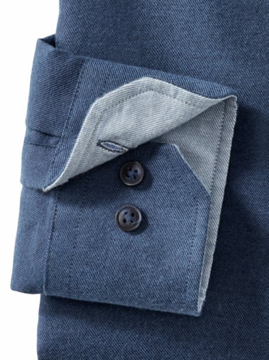 Softflanell-Hemd Uni Marine