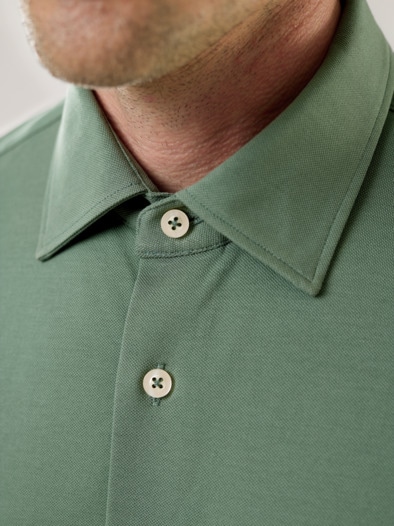 Comfort-Pique Hemd Salbei