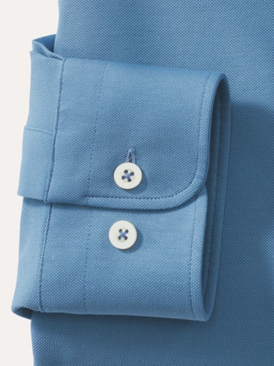 Comfort-Pique Hemd Rauchblau