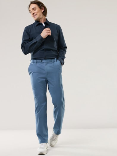 Comfort-Pique Hemd Marine