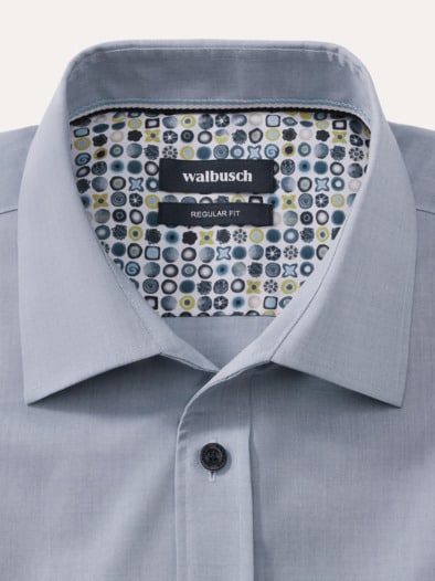 Extraglatt-Hemd Uni Blau