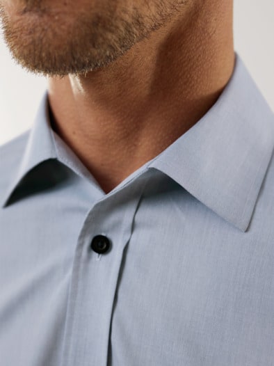 Extraglatt-Hemd Uni Blau