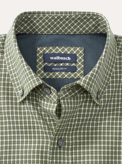 Cashmere-Mix-Hemd Vichy Schilf