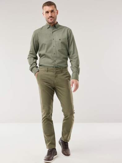 Cashmere-Mix-Hemd Vichy Schilf