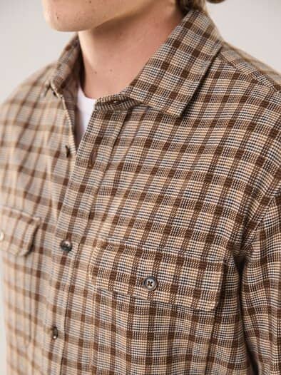 Flanell-Overshirt Minikaro Camel