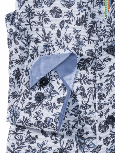 Extraglatt Hemd Frischekick Druck Blau