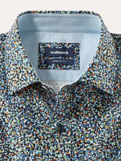 Extraglatt-Hemd Soft-Twill Druck Multi