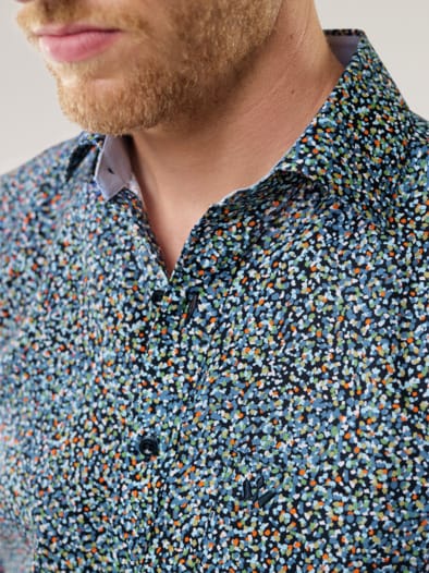 Extraglatt-Hemd Soft-Twill Druck Multi