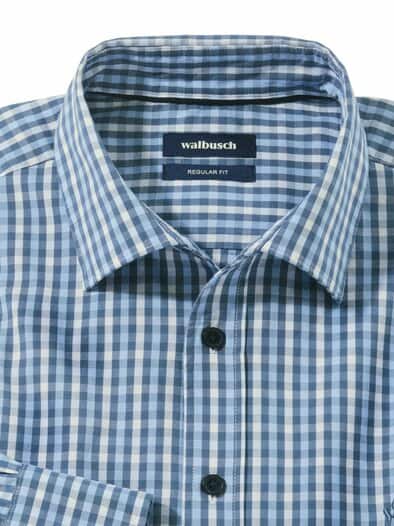 Hemd aus Royal-Oxford Vichy Blau
