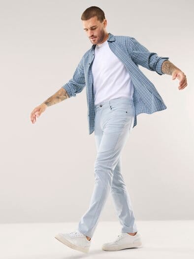 Hemd aus Royal-Oxford Vichy Blau