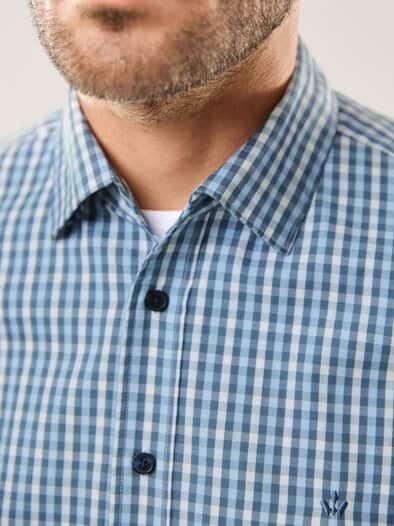 Hemd aus Royal-Oxford Vichy Blau