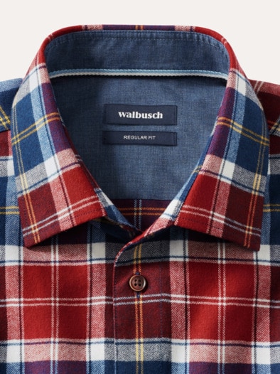 Sturmtief Flanell-Hemd Tartan Rot