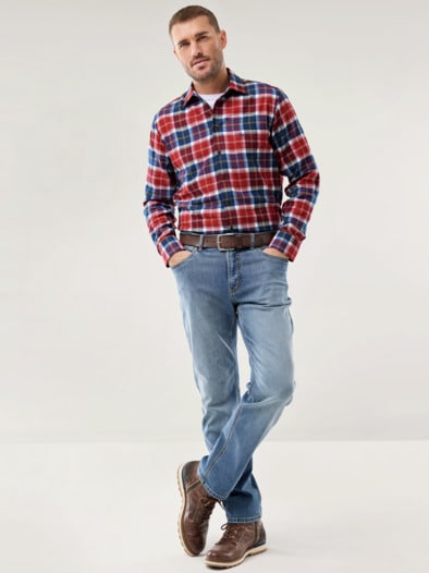 Sturmtief Flanell-Hemd Tartan Rot