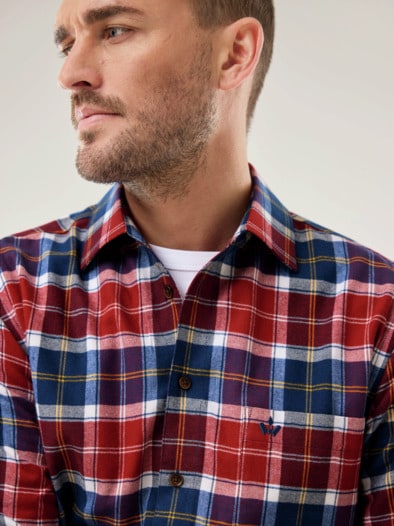 Sturmtief Flanell-Hemd Tartan Rot