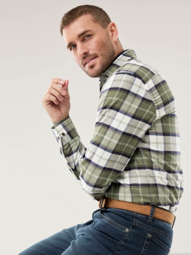 Sturmtief Flanell-Hemd Tartan Schilf