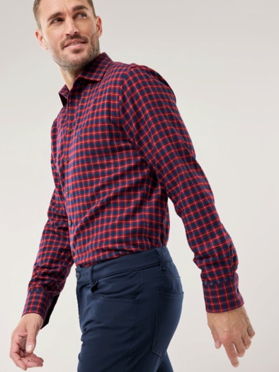 Sturmtief Flanell-Hemd Karo Bordeaux