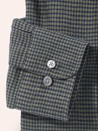 Soft-Flanell Hemd mit Kent-Kragen Minikaro Oliv