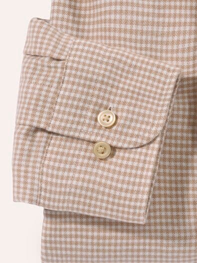 Soft-Flanell Hemd mit Kent-Kragen Minikaro Natur