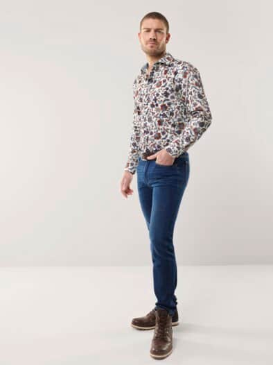 Softflanell-Hemd Druck Wollweiß