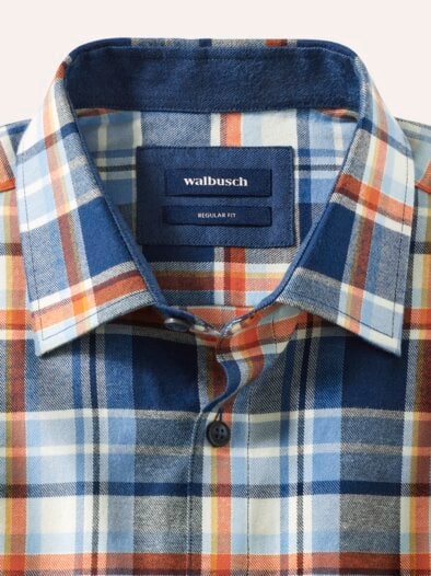 Softflanell-Hemd Karo Blau