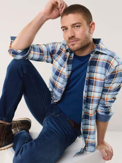 Softflanell-Hemd Karo Blau