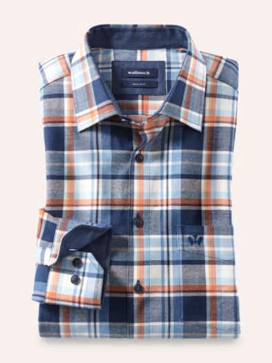 Softflanell-Hemd Karo Blau