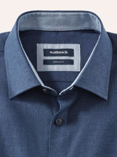 Softflanell-Hemd Uni Marine