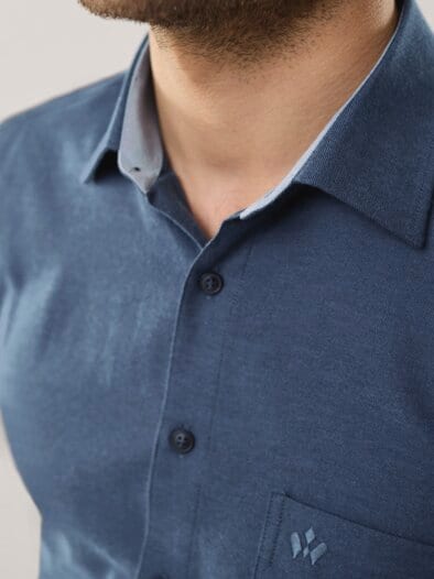 Softflanell-Hemd Uni Marine