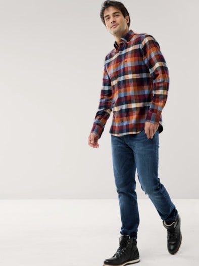 Sturmtief Flanell-Hemd Karo Bordeaux