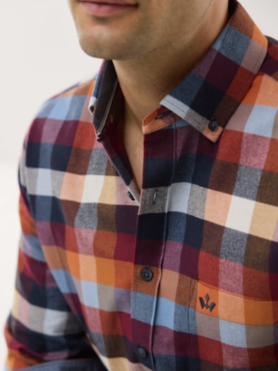 Sturmtief Flanell-Hemd Karo Bordeaux