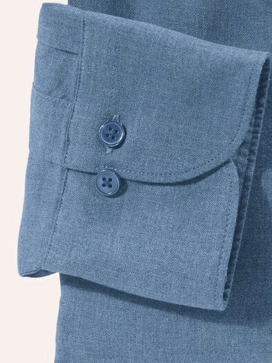 Hemd aus melierter Baumwolle Jeansblau
