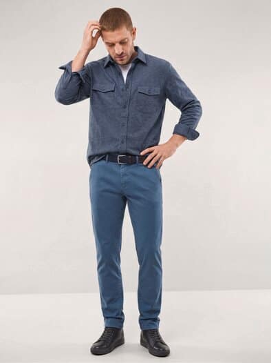 strukturiertes Flanell-Hemd Marine
