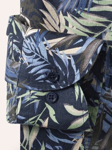 Leinen Künstler-Hemd Druck