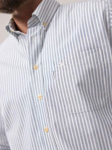 Chambray-Hemd Streifen Bleu