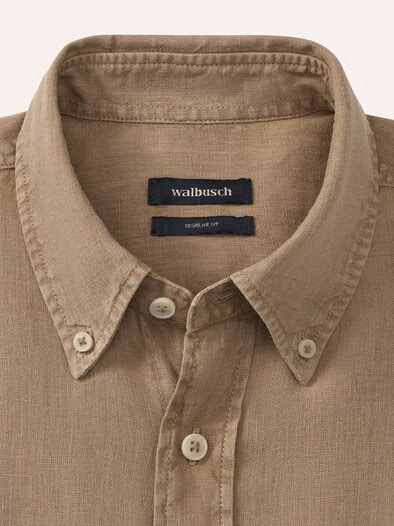 Pures Leinen Hemd Überfärber Latte