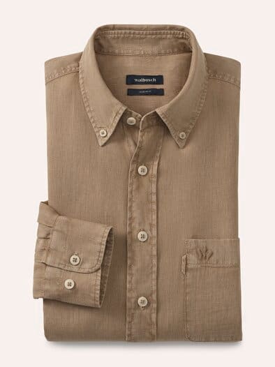 Pures Leinen Hemd Überfärber Latte