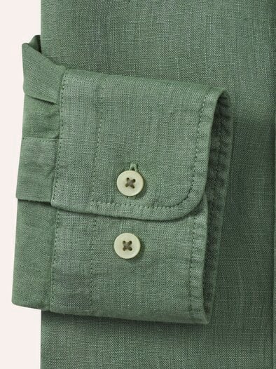 Pures Leinen Hemd Überfärber Oliv